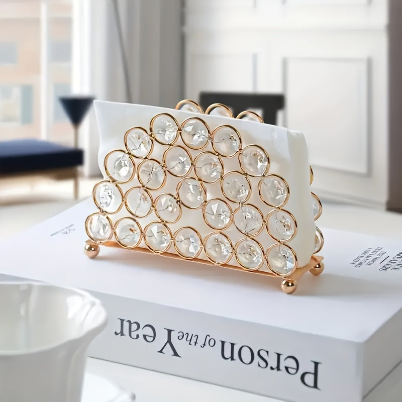 Portapañuelos de Cristal Brillante - Caja de Pañuelos Electroplateada de Alta Gama para el Hogar, Contenedor Creativo Minimalista para Escritorio en Sala de Estar Apto para Cocina, Baño, Mesa de Comedor, Jardín y Uso Interior/Exterior (Pañuelos No Inclui
