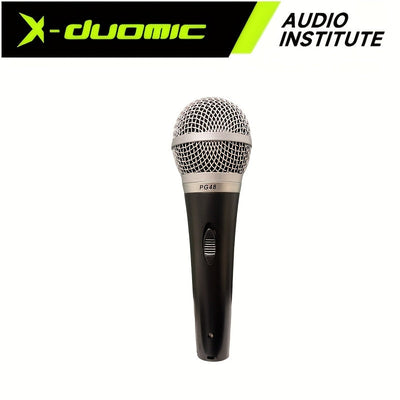 Micrófono de mano X-Duonic PG48 con cable - Alta calidad, duradero, con clip, ideal para KTV, canto y karaoke, fácil de usar, no necesita batería, accesorio de karaoke | Micrófono de sonido dinámico | Micrófono duradero