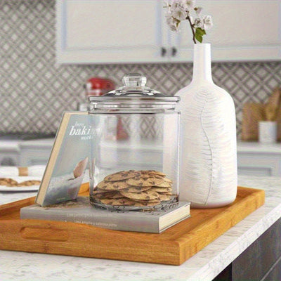 Juego de Encimeras de Cocina con Etiquetas y Marcadores - Tarro para Galletas de Vidrio con Tapa Hermética - Recipientes de Almacenamiento de Comida en Vidrio