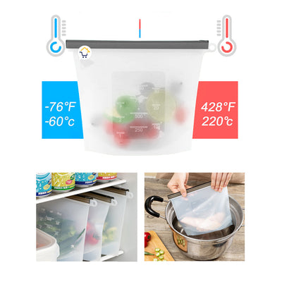 Bolsa Silicona Hermética Reutilizables Alimentos 1000ml HE0232