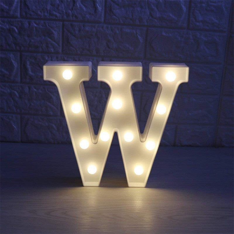 Letra Luz Led Lampara Decorativa Luces Plástico Hogar Fiestas LL07G-DCM