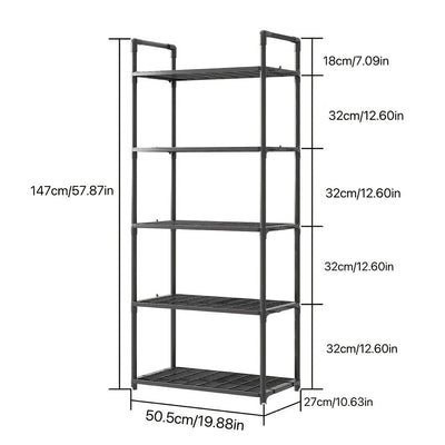 Estante de almacenamiento multiusos, organizador independiente de metal y plástico duradero, para cocina, baño y sala de estar, con microondas, libros y pequeños electrodomésticos.