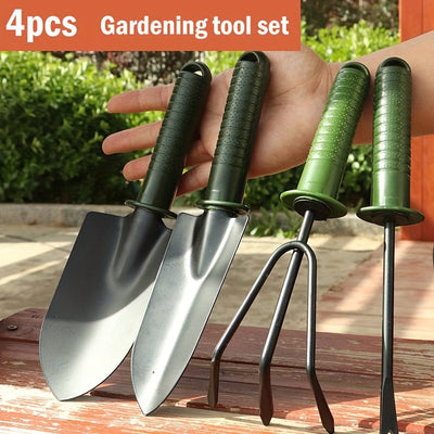 Juego de Herramientas para el Cuidado del Jardín de 4 Piezas, Utensilios Multifuncionales para la Siembra y Plantas en Macetas, Kit Esencial para Aficionados al Jardinería