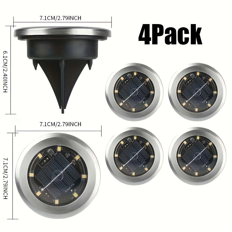 12 piezas de Luces Solares Inteligentes para Suelo, Luces Solares Exteriores para Pasos, 8/4 piezas de Luces para Caminos, Detección Inteligente de Luz, ideales para crear ambiente en escaleras, jardines, fiestas, bodas y regalos de cumpleaños, Luz Cálid