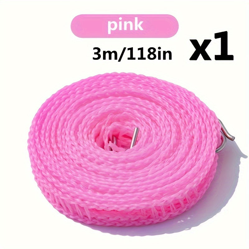 Cuerda de Ropa de Nylon Resistente - Longitudes de 299.72cm a 10.0 metros, A Prueba de Viento y Antideslizante, Perfecta para Uso Doméstico y al Aire Libre, Ideal para Secar Ropa, Ropa Interior, Calcetines, Cuerdas de Ropa
