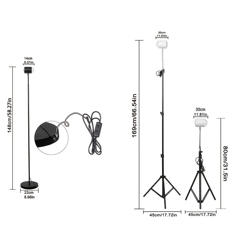 1 lámpara de suelo de luz dual alimentada por USB con altura ajustable y proyección de puesta de sol con ondas de agua - Diseño moderno de metal y vidrio, acabado pulido para sala de estar, dormitorio, estudio - Regalo de decoración del hogar, iluminació