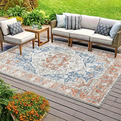 Tapete de crema francesa moderno con patrón geométrico de 851g/m², grueso y antideslizante, ideal para acampar con un toque de elegancia. Tapete de rayas minimalista, lavable en máquina, ligero y de poliéster, adecuado para áreas de comedor interior y ex