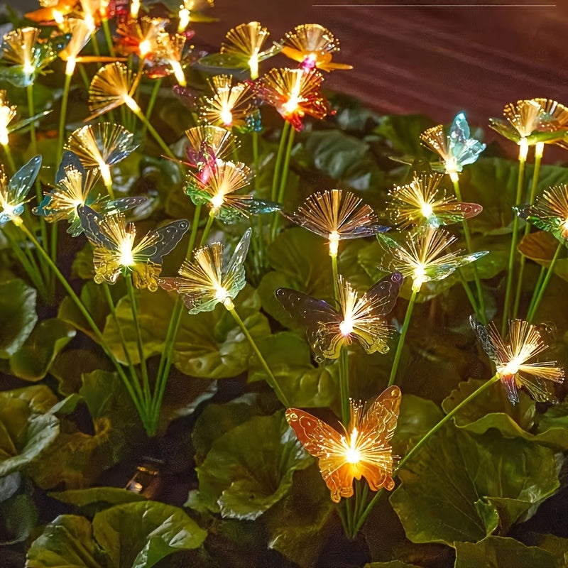 Luces solares de mariposa para exteriores - Sensor inteligente 2 modos de iluminación, luces de patio de jardín de alta calidad y duraderas de plástico para uso interior/exterior, decoración de bodas y fiestas, decoración de mariposas, iluminación de sen