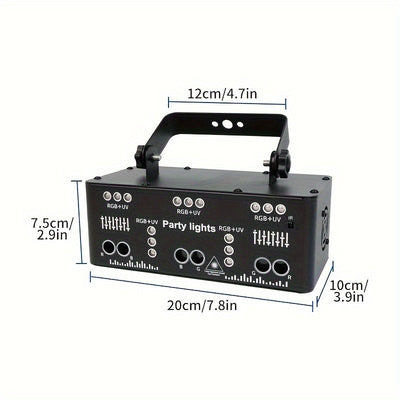 1pc YSH 21 Ojos RGB LED Luces de Escenario con Control Remoto, DMX-512 Iluminación Profesional para Fiestas DJ, Control por Voz, Lámpara de Techo/Mesa Desmontable para Discoteca, Bar, Karaoke, Boda, Halloween, Navidad, Uso en Interiores, 110-130V, Enchuf