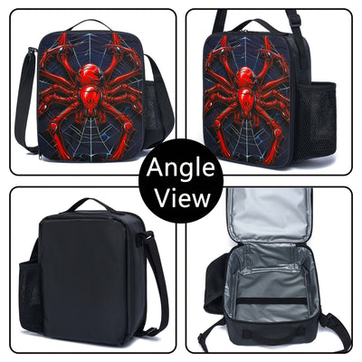 Bolsa de Almuerzo Araña, Tote Aislada para Trabajo, Viajes y Picnics, No Contacto con Comida, Vuelta al Colegio