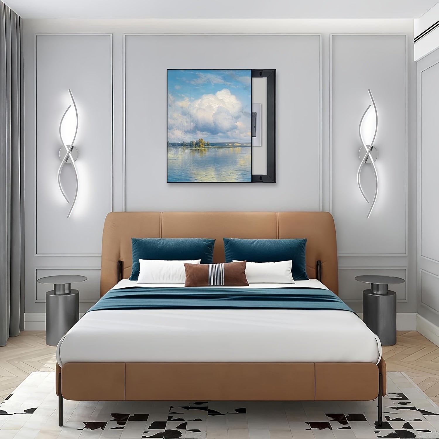 1pc Luz de Pared LED Moderna con Cambio de Tres Temperaturas de Color, Adecuada para Dormitorio, Sala, Pasillo, Escalera, 60cm, Voltaje 85V-265V