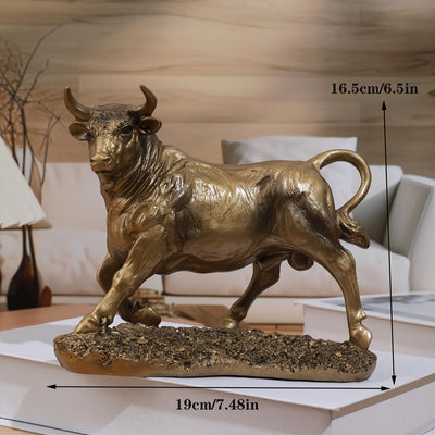 Escultura de toro dorado de lujo TY, estatua de toro en resina para decoración de hogar y oficina, adorno versátil para interiores y exteriores, no requiere electricidad