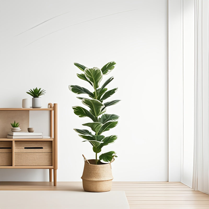 1 pieza de planta artificial decorativa de exterior, maceta de alta gama con 23 hojas grandes, ramas largas, ideal para todas las estaciones en interiores/exteriores, árbol falso tipo bonsái - perfecto para bodas, hoteles, jardines, patios, fotografía, c
