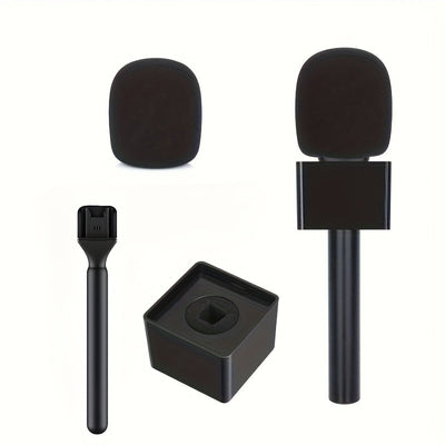 Adaptador de micrófono portátil, adaptador de instalación de mango de micrófono, adaptador conveniente para grabación de entrevistas y creación de contenido, juego de adaptadores de collar inalámbrico para DJI y RODE, cubierta de esponja de micrófono/man