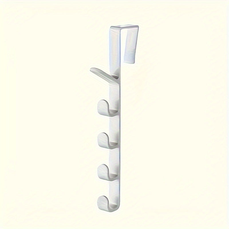 Colgador de ropa multifuncional de plástico para puerta - Organizador de almacenamiento resistente y ahorrador de espacio para dormitorio, bolsos y accesorios
