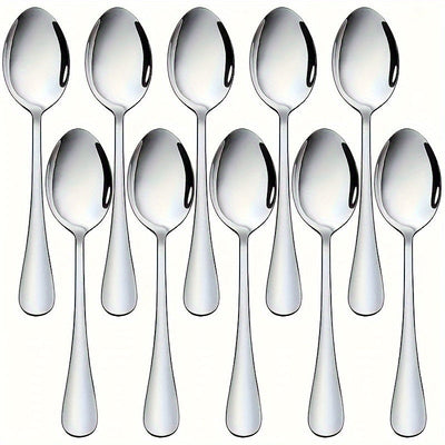 Juego de 6/12 Cucharas de Cena de Acero Inoxidable, Apto para Lavavajillas