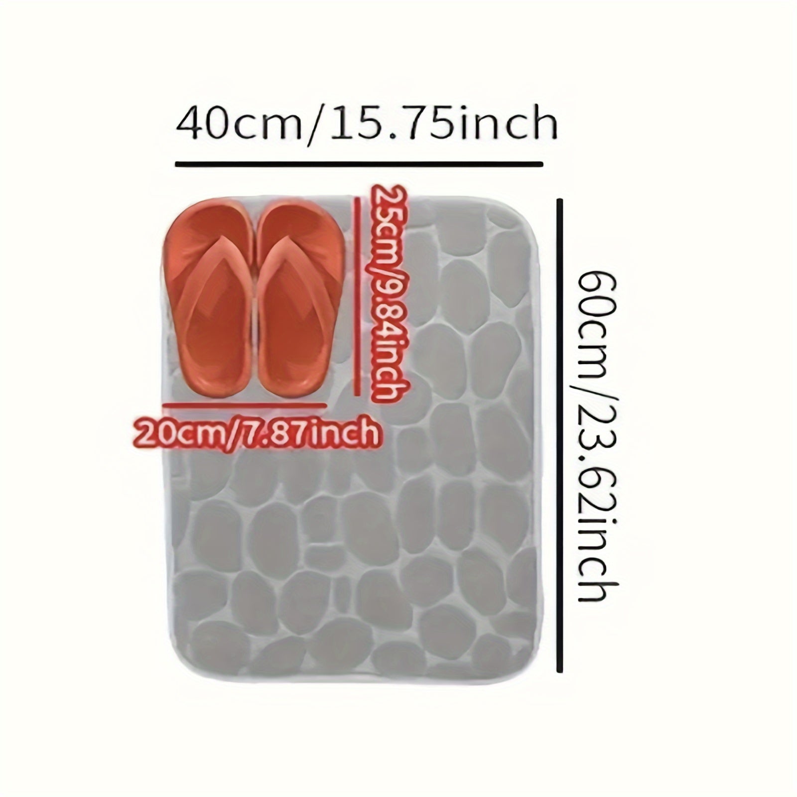 1pc alfombra de suelo absorbente antideslizante con textura de adoquín, estilo minimalista, seis opciones de color, 59.94*40.64cm, tacto suave y agradable a la piel, esponja gruesa que absorbe rápidamente la humedad, lavable a máquina, decoración de Rama