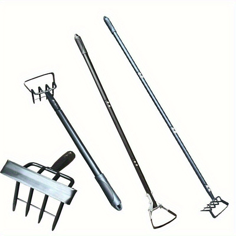 Pala de jardín de metal duradera con hoja de acero ajustable, ideal para el mantenimiento eficiente de granjas y jardines, perfecta para descompactar el suelo y eliminar malezas, jardín también.