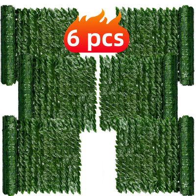 6 rollos de 6.0 metros x 50.01 cm, panel decorativo de hiedra artificial en verde oscuro, resistente a la intemperie y fácil de instalar, ideal para decoración de jardín, patio, arreglos de bodas y acentos para el hogar
