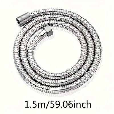 1pc Manguera de Ducha de Acero Inoxidable Flexible - 1.5m/2m/3m, a Prueba de Explosiones con Acabado Metálico Electrochapado, Instalación Fácil en Pared, Forma Redonda - Perfecta para Cabezales de Chorro de Lluvia, Rociador de Ducha