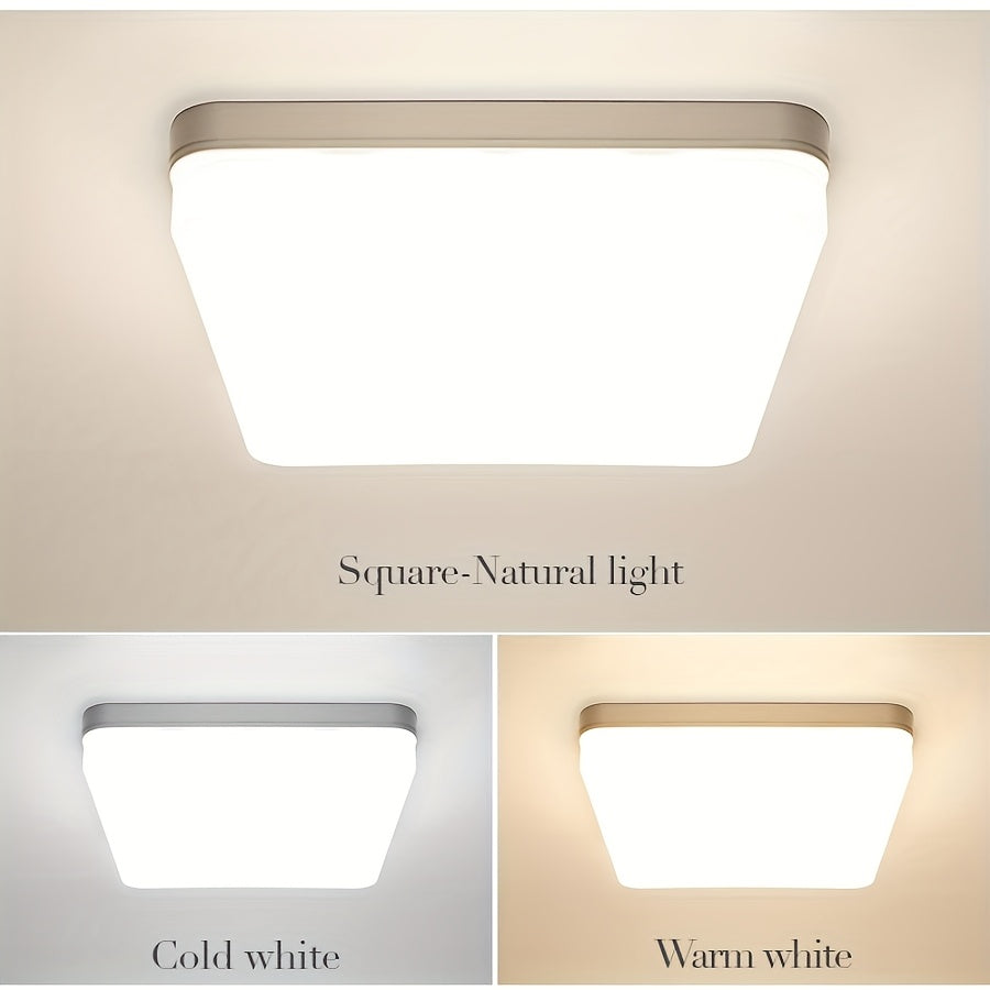 Plafón LED Cuadrado Ming&Ben de 34W - Modos de Blanco Cálido, Frío y Neutro, Diseño Ultrafino, Fácil Instalación, AC 100-240V - Ideal para Decoración de Dormitorio Moderno, Sala de Estar y Cocina, Decoración de Dormitorio