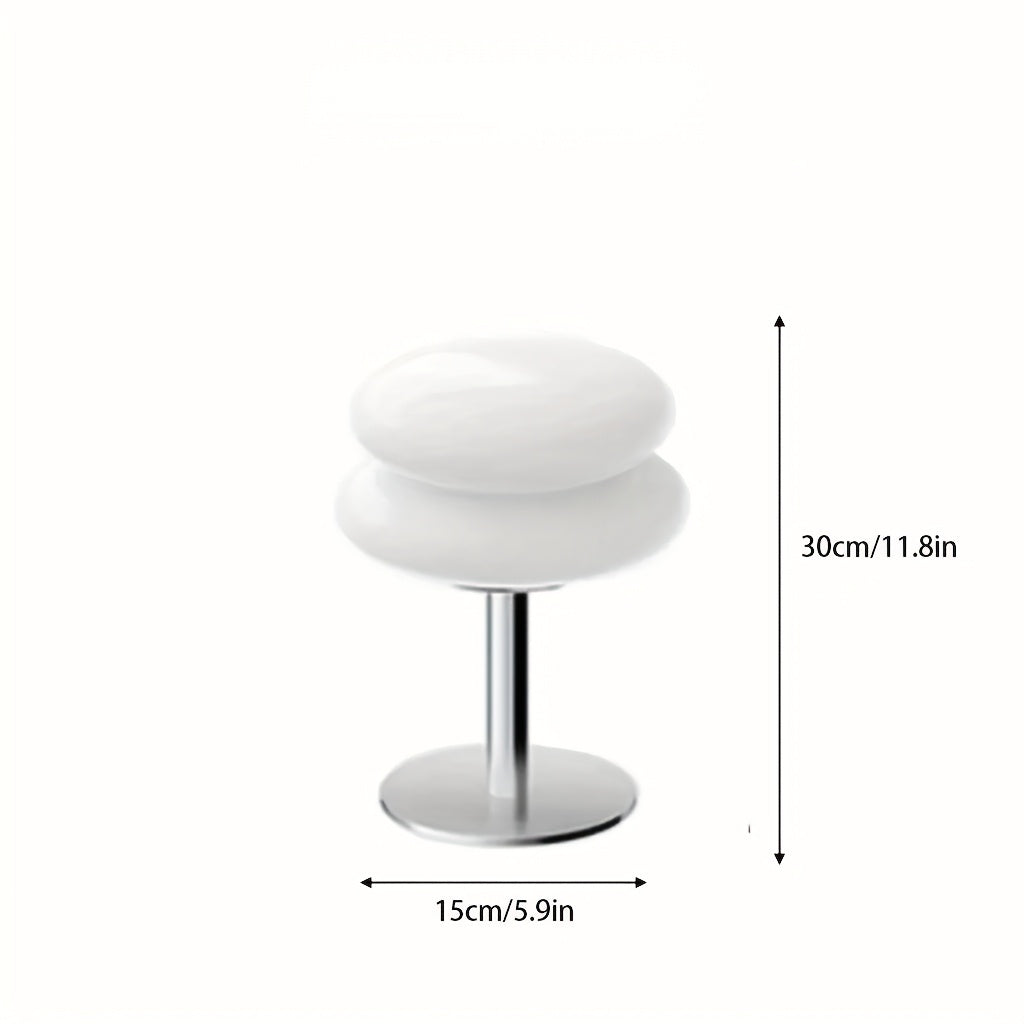 1 pieza de lámpara de mesa Macaron Hamburger - Luz ambiental con control de intensidad alimentada por USB con 3 modos de iluminación, luz blanca/natural/cálida, estilo Art Deco para sala de estar, dormitorio, oficina en casa - Ideal para mesitas de noche