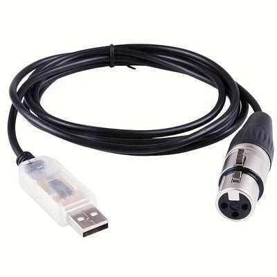 Adaptador de interfaz XLR 3 pines a DMX512 USB, compatible con el software Freestyler, para control de iluminación de escenario, controlador de luz, controlador de intensidad, conversor de serie RS485, cable de soporte, compatible con Windows 7/8/10, Mac
