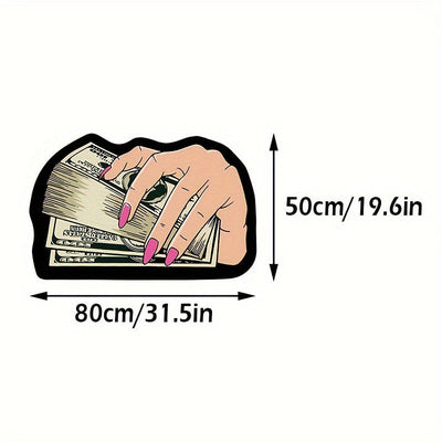 1pc Alfombra Suave Antideslizante con Patrón de Dólares Ideal para Sala de Estar, Dormitorio, Baño, Sala de Juegos, Lavable en Máquina, Felpudo Decorativo con Forma de Dibujos Animados Lindo y Cómodo para Entrada, Tapete de Alta Calidad para Decoración d