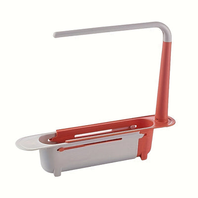 Organizador Ajustable para Fregadero de Cocina con Cesta de Drenaje – Estante de Plástico Verde y Blanco para Esponjas, Jabón, Paños y Cepillos, Diseño Ahorra-Espacio con Porta-Toallas, Perfecto para una Organización Ordenada del Fregadero, Accesorios pa