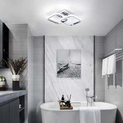 1 pieza de Luz de Techo LED Moderna - Metálica, Montaje Semi-Bajante, Aparato Desmontable, Incluye Herrajes de Instalación, No Requiere Batería, con Bombilla, 85V-265V, para Sala de Estar, Dormitorio, Isla de Cocina, Baño, Restaurantes, Cafeterías, Hotel