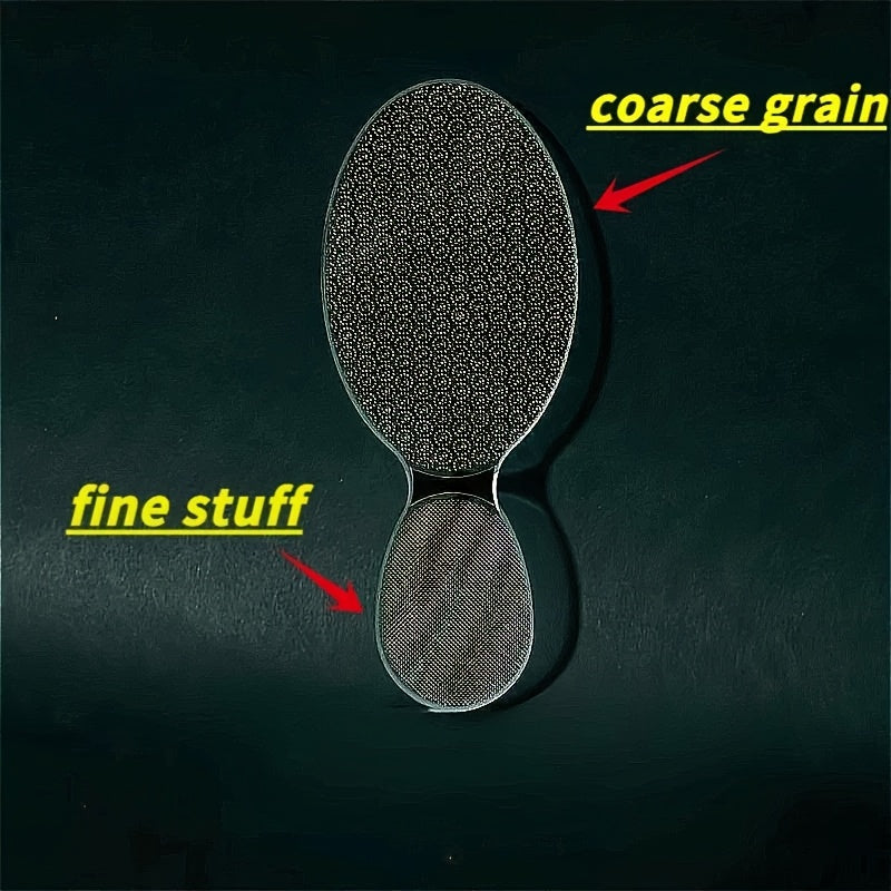 Nano Glass Foot File - Limpiador de pies de doble cara, sin necesidad de electricidad, sin fragancia, uso húmedo/secado, fácil de limpiar, herramienta de cuidado de pies profesional para pies secos y ásperos, color beige claro, limpiador de pies, diseño