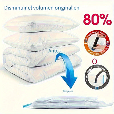 Juego de 5 Bolsas de Almacenamiento al Vacío con Bomba - Organizador Portátil y Ahorrador de Espacio para Viajes, Ropa, Mantas, Ropa de Cama, Regalos Festivos, Solución de Empaque para Maleta, Bolsa Organizadora/Bolsa Protectora de Prendas