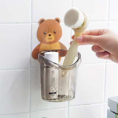 Soporte de Pared para Cepillos de Dientes con Estante de Drenaje - Plástico PPSU Transparente Dorado Rosa, Organizador Multifuncional de Baño para Pasta Dental y Cepillos, Accesorio Decorativo Adorable para el Hogar, Soporte para Cepillos y Pasta Dental