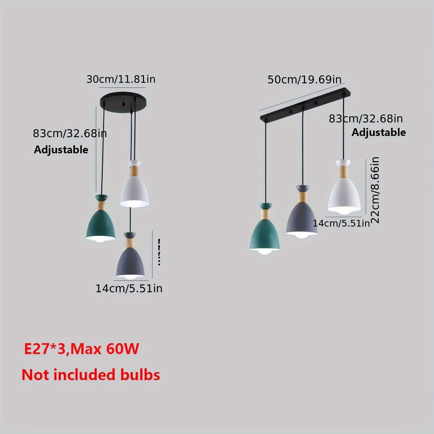 Arandela Colgante para Techo, Lámpara de Metal con Longitud Ajustable para Dormitorio Comedor Cocina Bar Sala Isla Loft