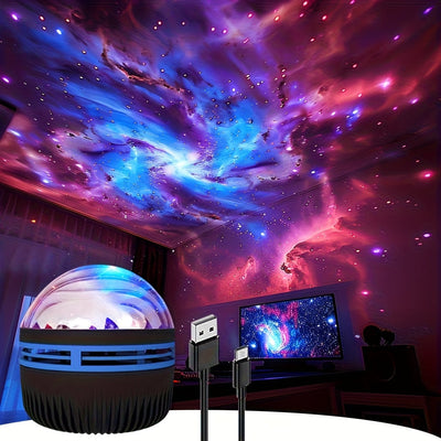 1 lámpara de proyección LED Aurora Borealis - Alimentada por USB, control remoto, brillo ajustable, impresionante para efectos de galaxia y nebulosa, perfecta para decoración de dormitorio, sala de estar o oficina, ideal para adolescentes de 14 años en a