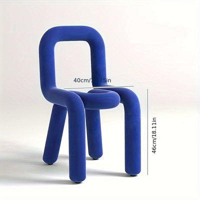 1 pieza Silla de Acero Moderna y Colorida con Respaldo - Diseño Elegante Apilable para Hogar, Oficina o Decoración de Tienda - Verde Brillante, Amarillo, Azul, Naranja - Forma Contemporánea Elegante - Ideal para Dormitorio, Sala de Estar u Espacio de Tra