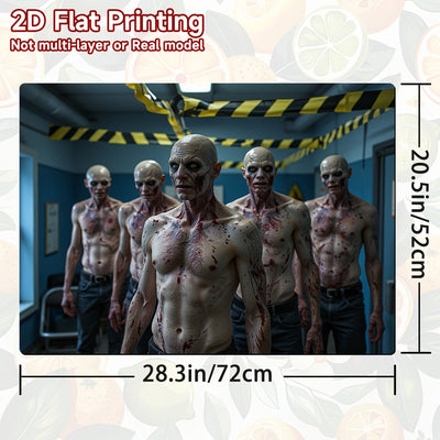 1pc Alfombra de Electrodomésticos Halloween - Diseño de Doctores y Pacientes Mutantes Zombie, Protector para Estufa, Lavadora y Secadora - Decoración de Terror Fácil de Limpiar (100% Poliéster) - Ideal para Fiestas de Halloween y Uso Todo el Año, Cubiert