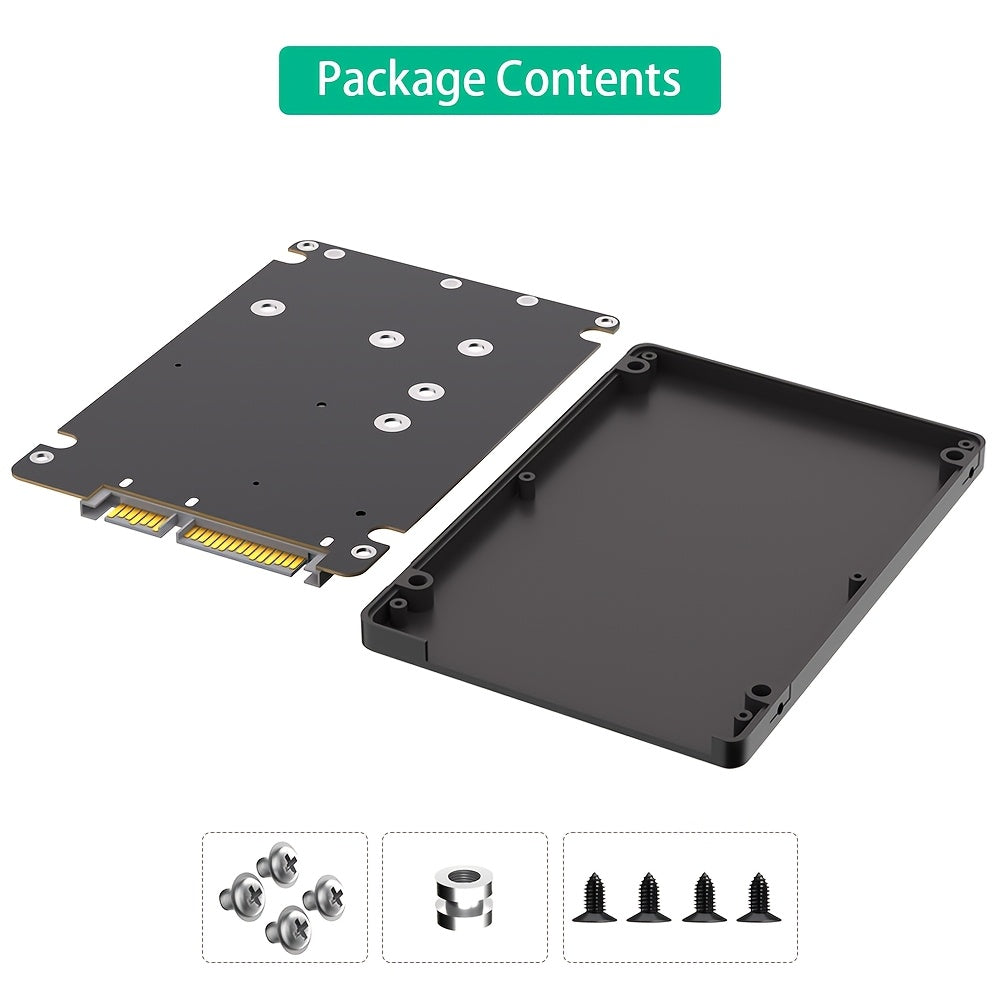 Adaptador 2 en 1 M.2 NVME Key B y mSATA SSD con carcasa de plástico - Conectado por USB SATA III 2,5, no compatible con RAID, admite M.2/SATA híbrido y almacenamiento externo, conectividad versátil, diseño moderno, construcción duradera