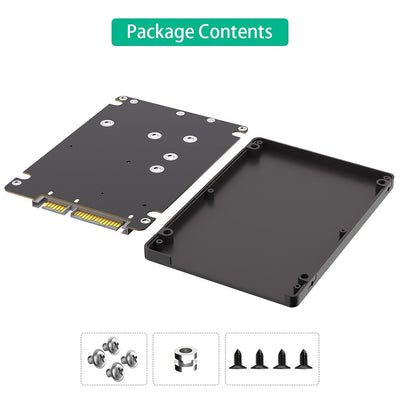 Adaptador 2 en 1 M.2 NVME Key B y mSATA SSD con carcasa de plástico - Conectado por USB SATA III 2,5, no compatible con RAID, admite M.2/SATA híbrido y almacenamiento externo, conectividad versátil, diseño moderno, construcción duradera