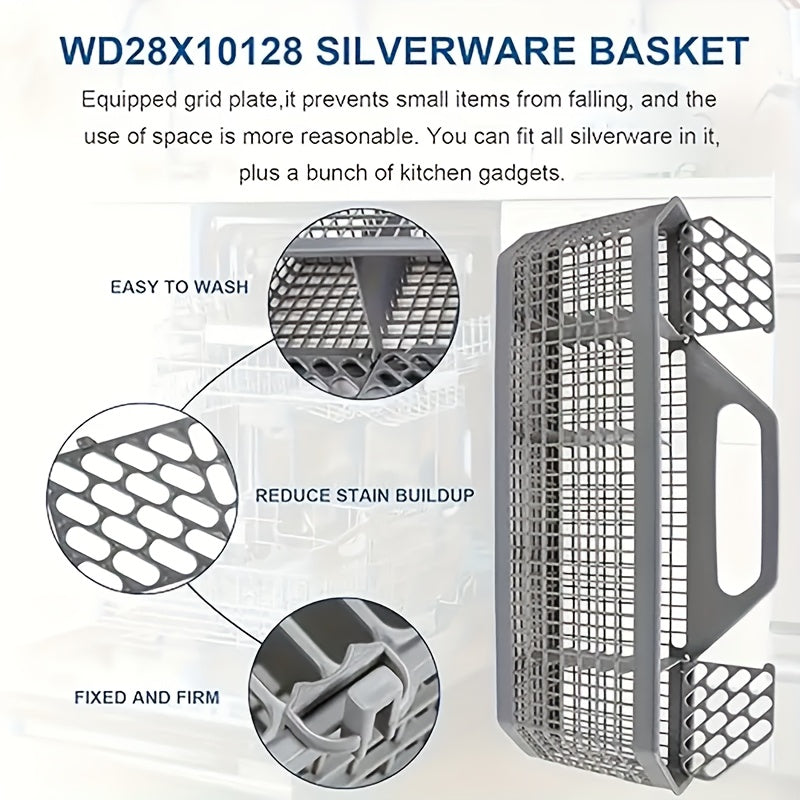 Cesta de reemplazo para lavavajillas - Organizador de cocina de plástico duradero con agujeros de ventilación, diseño que ahorra espacio para almacenamiento de lavavajillas y utensilios, accesorio de fácil acceso para cocinas modernas, organizador de lav