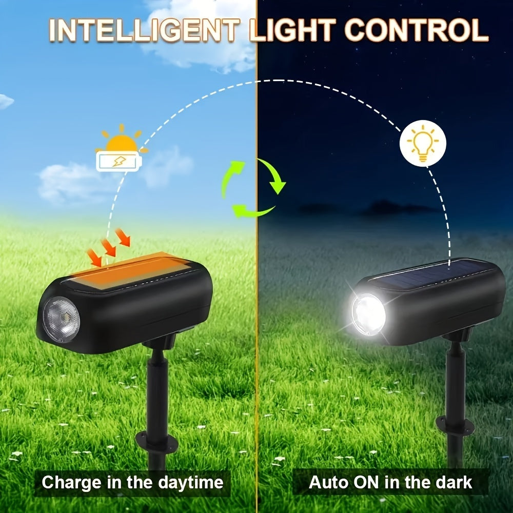 2 piezas de luces solares para jardín al aire libre, luz cálida, luz verde, luz de árbol, luces de paisaje para jardín, luces solares de iluminación IP65, impermeables para jardín, camino, lugar turístico, luz de proyección de patio, luz de decoración de
