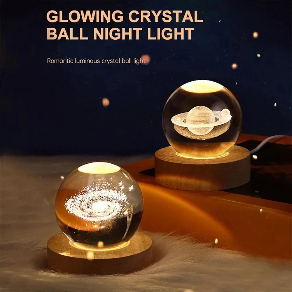Lámpara de noche con diseño de luna y galaxia 3D, alimentada por USB, ideal para decorar el hogar y el despacho, perfecta para crear un ambiente acogedor en la habitación, regalo festivo, lámpara de ambiente para dormitorio. Diseño futurista, construcció