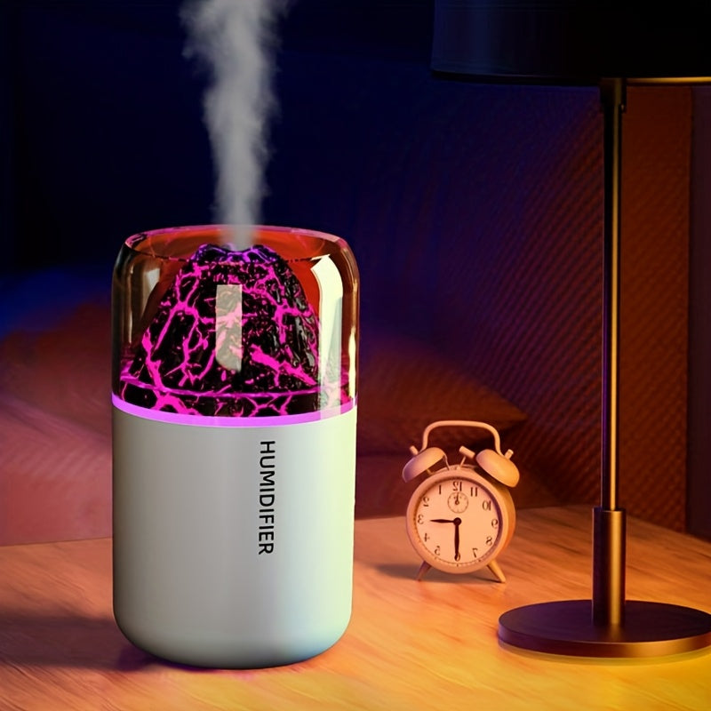 Humidificador ultrasónico con luz LED de 7 colores - Alimentación por USB, diseño ultra silencioso, iluminación ambiental romántica, ideal para decoración de interiores en casa, oficina y auto