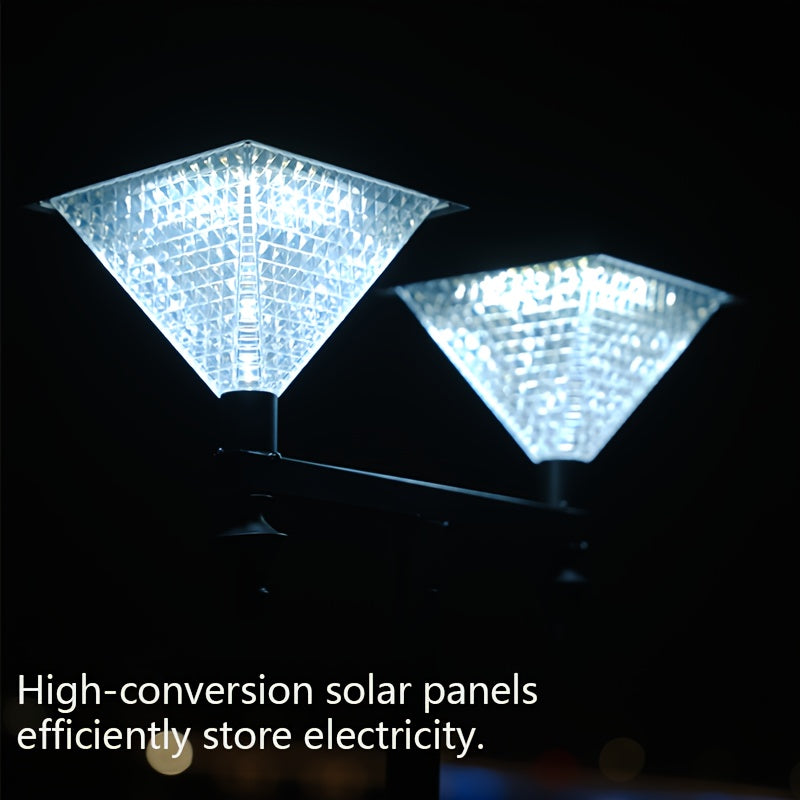Luces solares de 89,5 pies de altura, luces solares de cabeza alta adecuadas para jardines al aire libre, IP44, postes solares retro con base de cortadora de césped pueden plantar flores, luces solares para patio trasero, decoración de porche, luz blanca