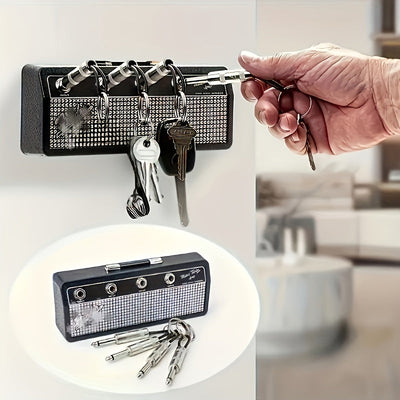 Soporte de llavero creativo con 4 llaveros intercambiables y kit de montaje en pared - Llavero de pared ahorrador de espacio, estilo casual, instalación fácil, material metálico, ideal para la organización y decoración del hogar, regalo perfecto para el
