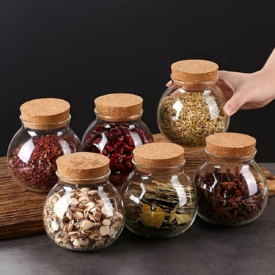 Juego de 3/6 Piezas de Tarros de Vidrio Transparente de 500ml, Recipiente Redondo Decorativo para Café, Especias, Dulces, Sal, Galletas, Condimentos y Azúcar