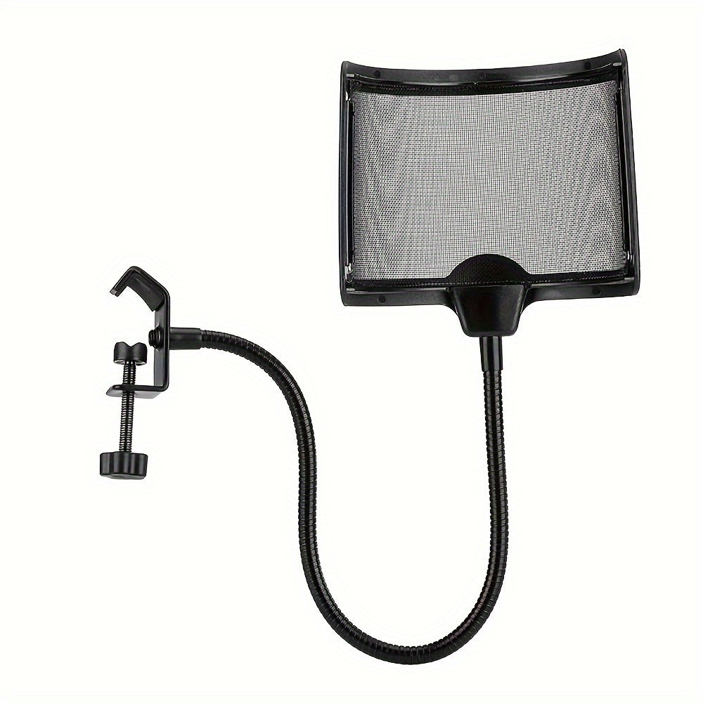 Filtro de pop de micrófono, protector de viento de micrófono flexible con malla metálica, pantalla de pop de micrófono adecuada para Blue Yeti y cualquier otro micrófono, grabación de estudio