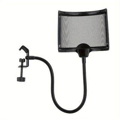 Filtro de pop de micrófono, protector de viento de micrófono flexible con malla metálica, pantalla de pop de micrófono adecuada para Blue Yeti y cualquier otro micrófono, grabación de estudio
