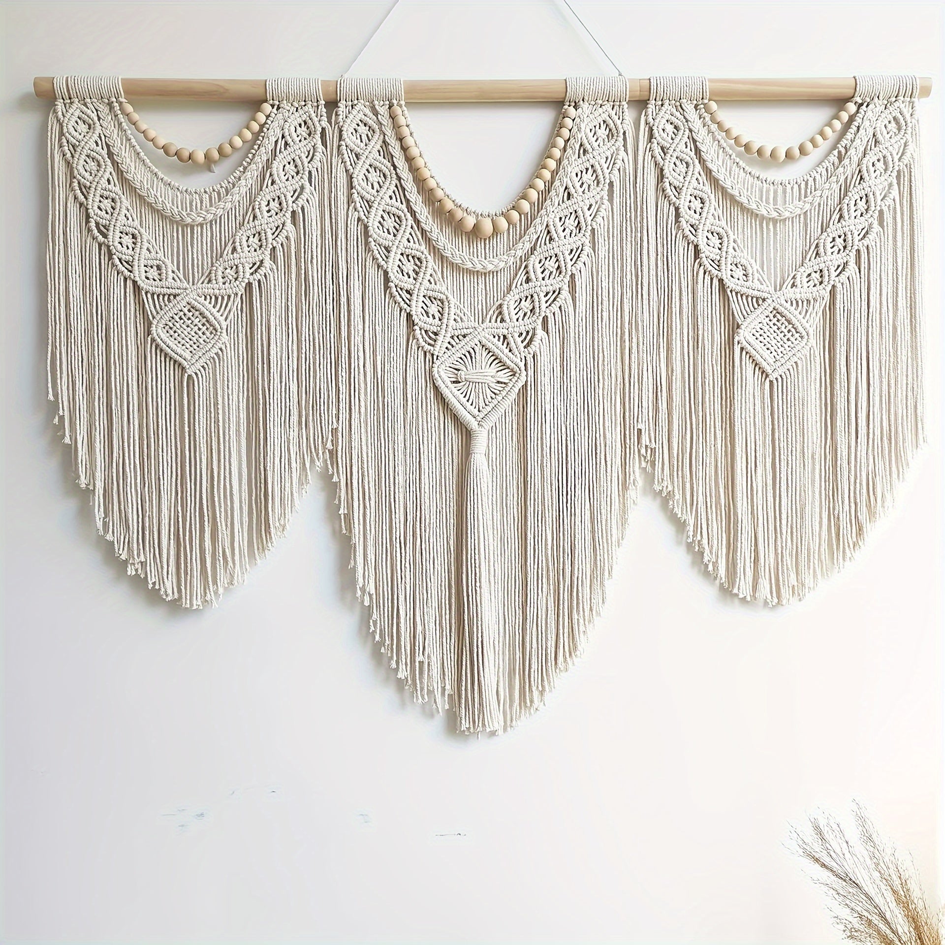 Tapiz bohemio con borlas grandes, decoración tejida a mano elegante para el hogar, dormitorio, sala de estar, bodas, fiestas de Halloween y Navidad