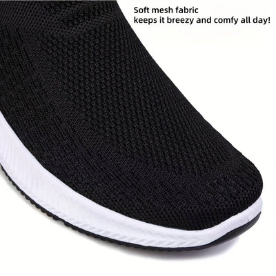Tenis casuales slip-on para hombre, transpirables y ligeros, con suela de goma duradera, diseño de punta redonda y corte bajo, ideales para primavera, verano y otoño, color gris oscuro, calzado cómodo y flexible para el día a día